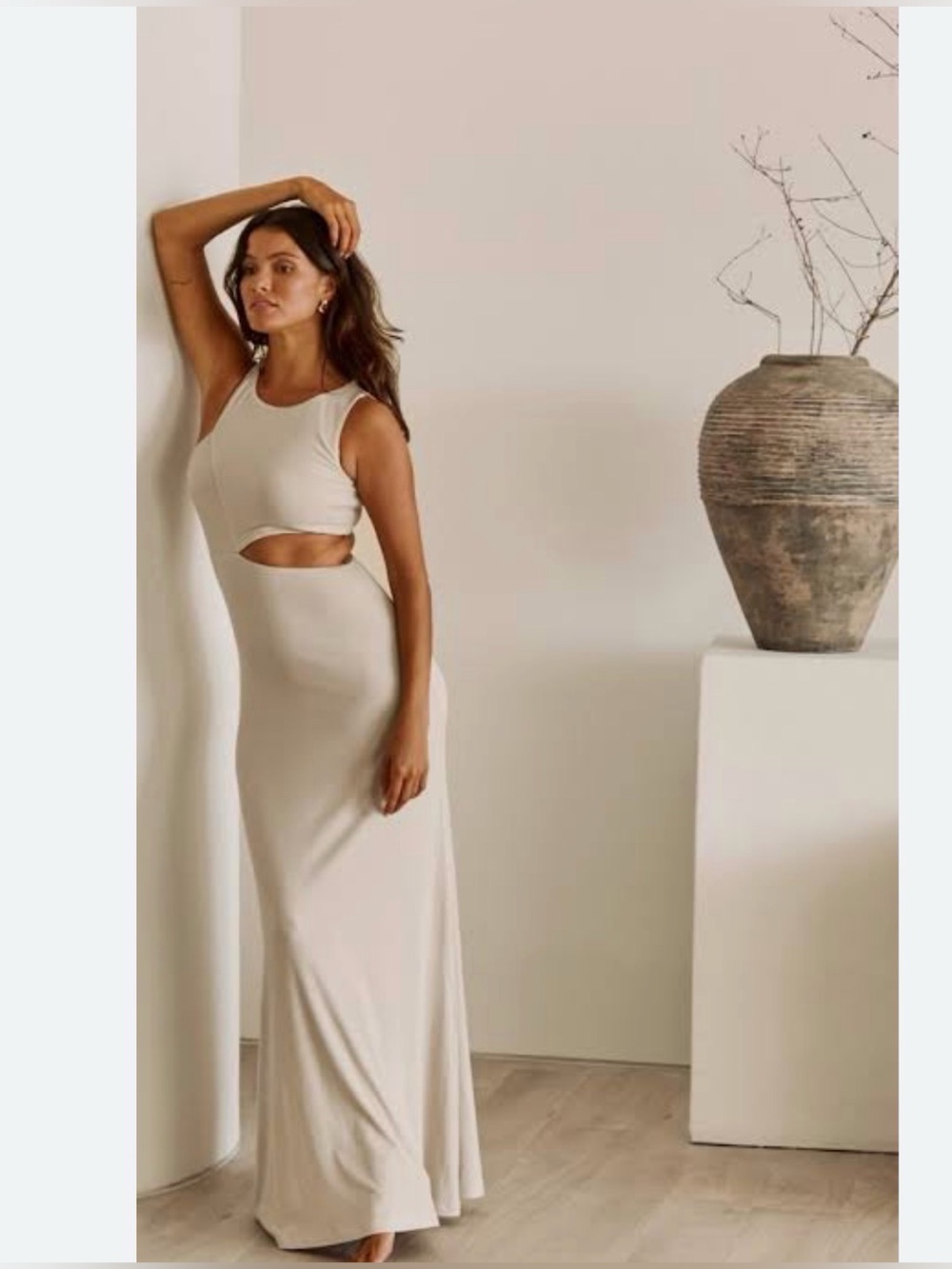 Riot Swim Beige Ribbed Lounge dress new with tag size M